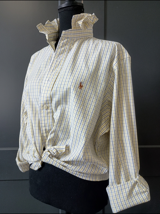 Ralph Lauren Tops - Upcycled Women's Ralph Lauren Ruffled Collar Shirt #053